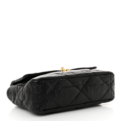 Chanel Shiny Goatskin Quilted Large Chanel 19 Flap Black 4 of 11