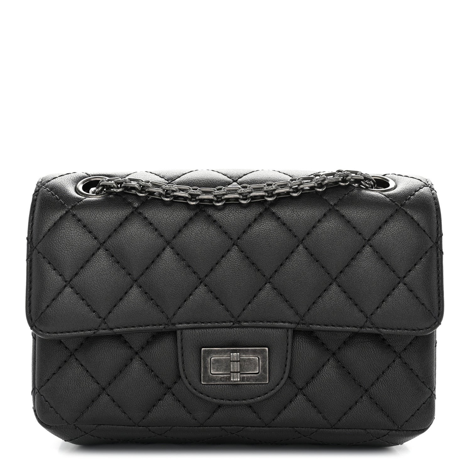 Chanel Metallic Sheepskin Quilted 2.55 Reissue Mini Flap Dark Grey 1 of 11