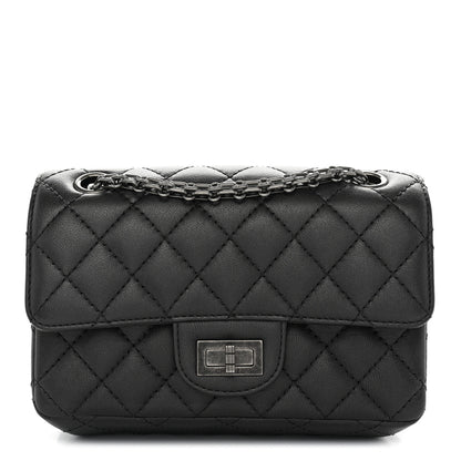 Chanel Metallic Sheepskin Quilted 2.55 Reissue Mini Flap Dark Grey 1 of 11