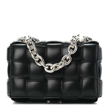 Bottega Veneta Lambskin Maxi Intreccio Padded Chain Cassette Crossbody Bag Black 1 of 5
