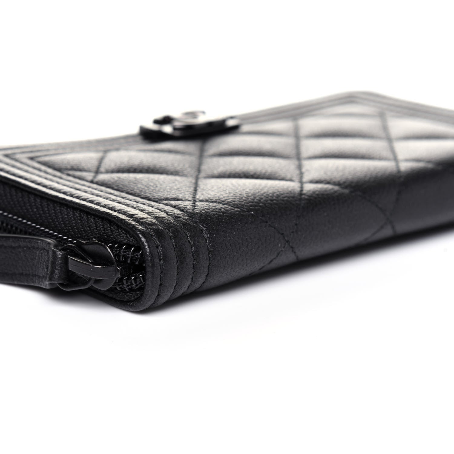 Chanel Caviar Quilted Small Boy Zip Around Wallet So Black 6 of 12