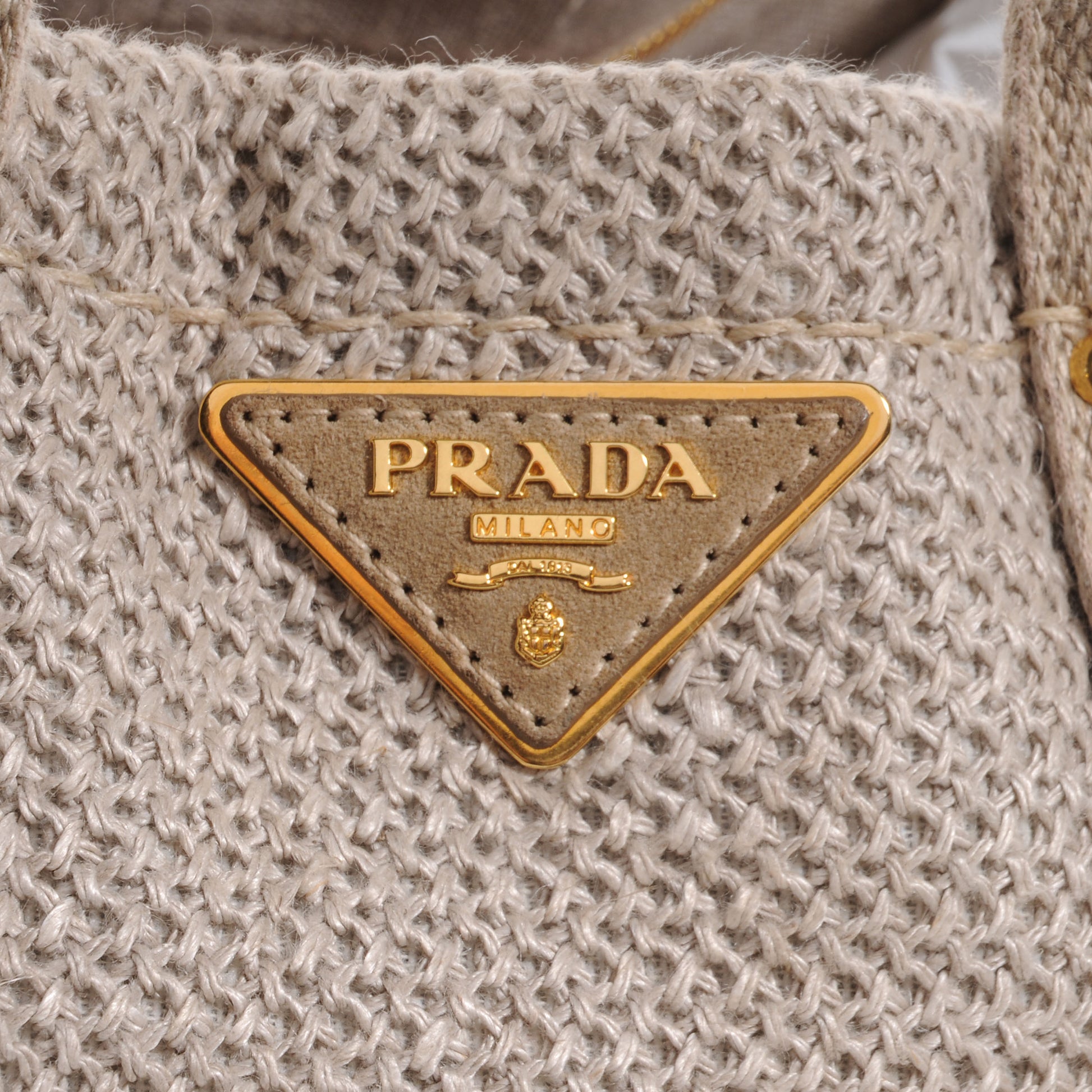 Prada Canapa Stuoia Convertible Tote Bag Beige 9 of 9