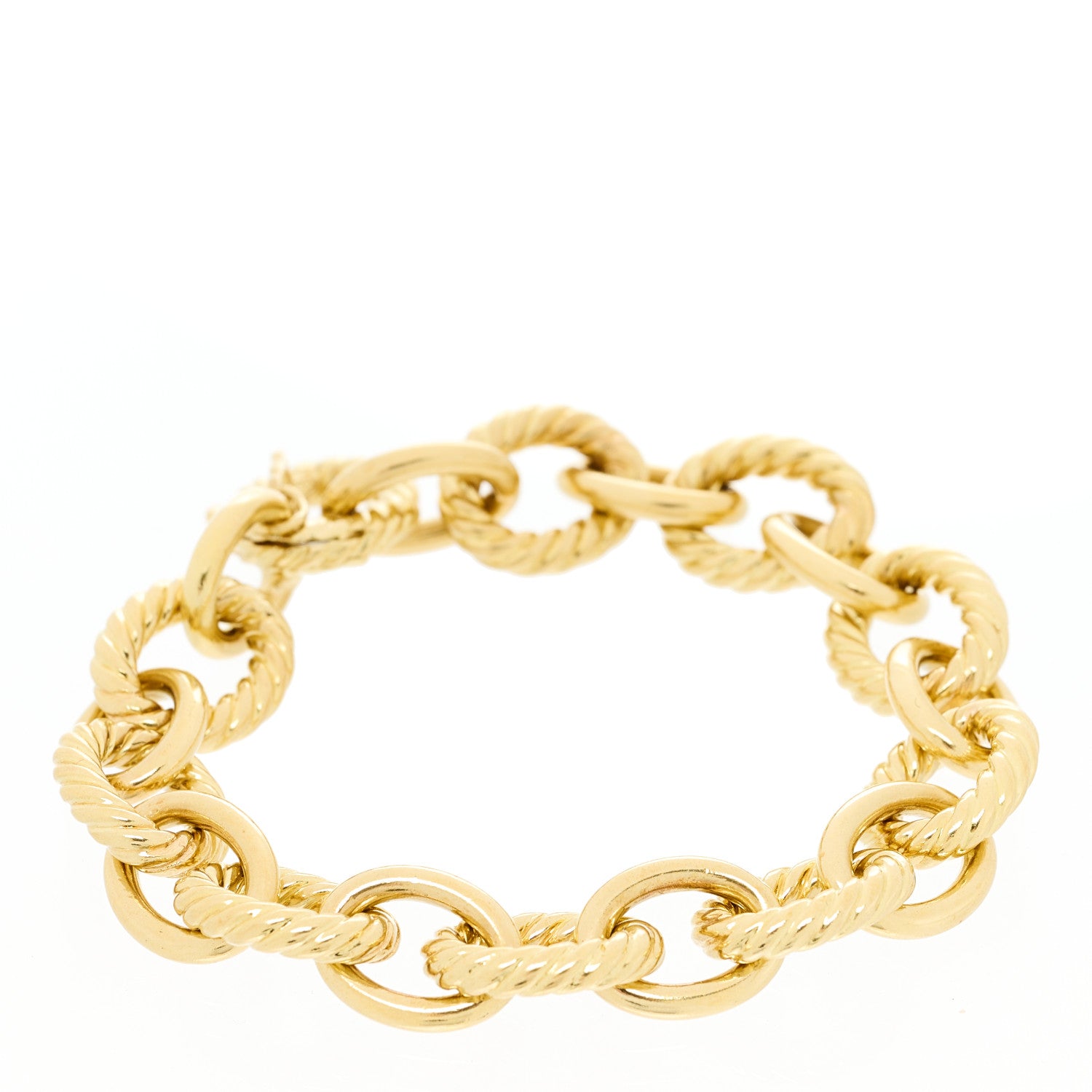 David Yurman 18K Yellow Gold 12mm Large Oval Link Bracelet 1 of 5