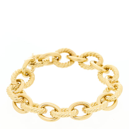 David Yurman 18K Yellow Gold 12mm Large Oval Link Bracelet 1 of 5