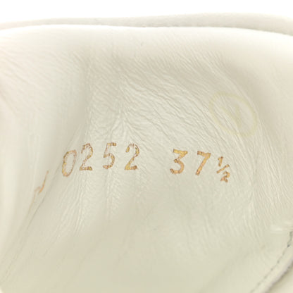Louis Vuitton Lambskin Embossed Monogram Time Out Sneakers 37.5 White 9 of 10