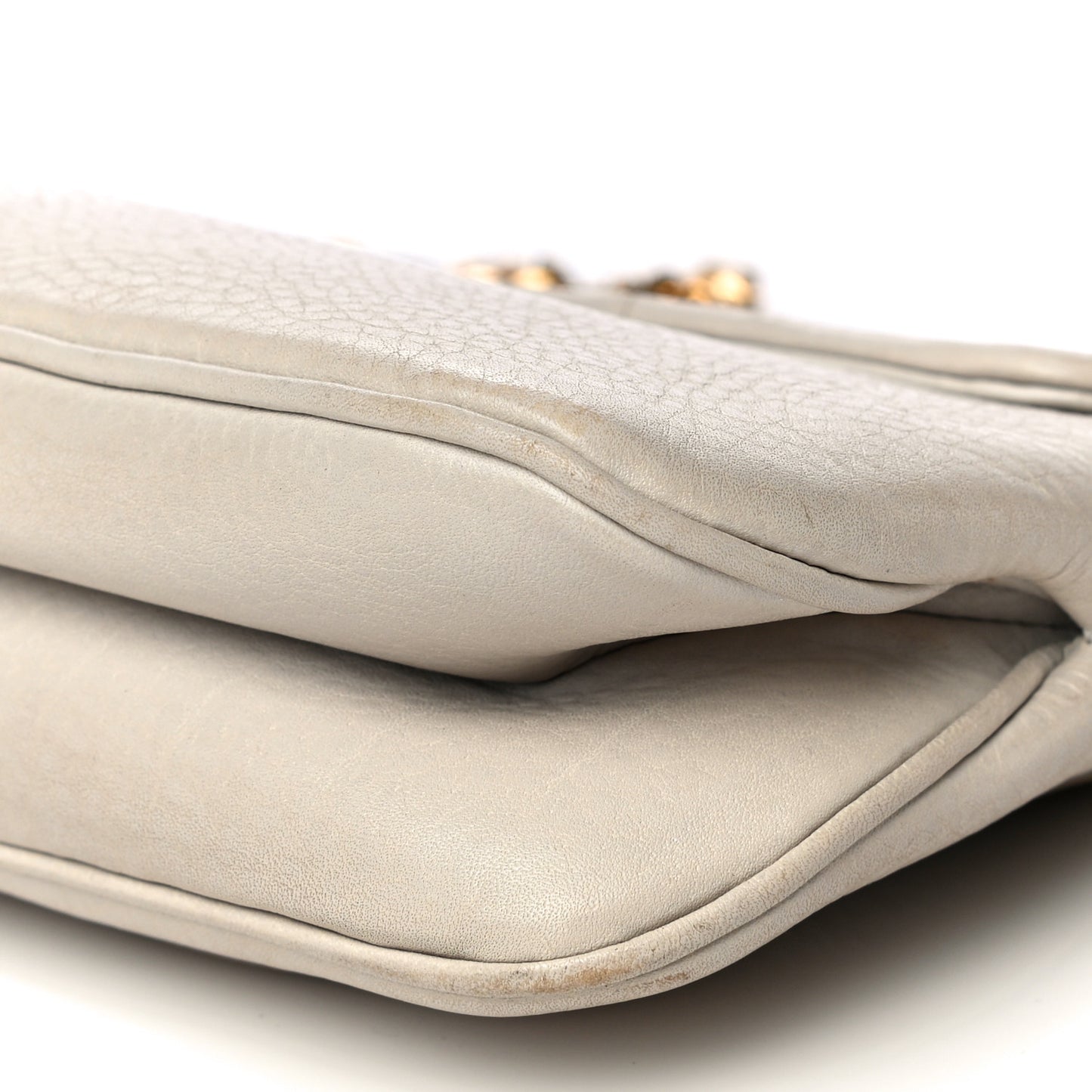 Pebbled Calfskin Small 1973 Chain Shoulder Bag Off White