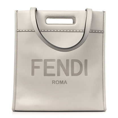 Fendi Vitello King Logo Embossed Shopping Tote Green Tea 1 of 9