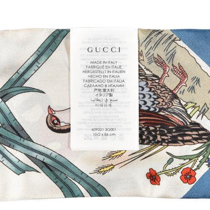 Gucci X DISNEY Silk Twill Mickey Lac Neck Bow Scarf Ivory Blue 3 of 3