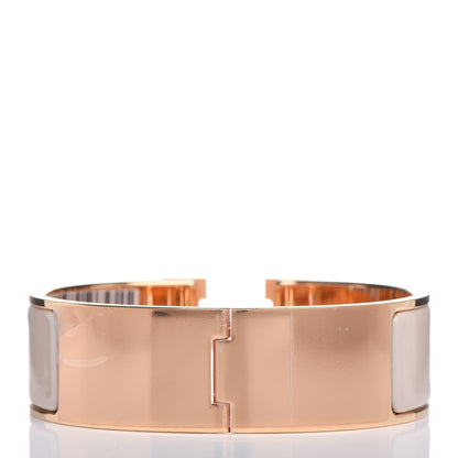 Hermes Enamel Wide Clic Clac H Bracelet GM Beige Rose 3 of 5