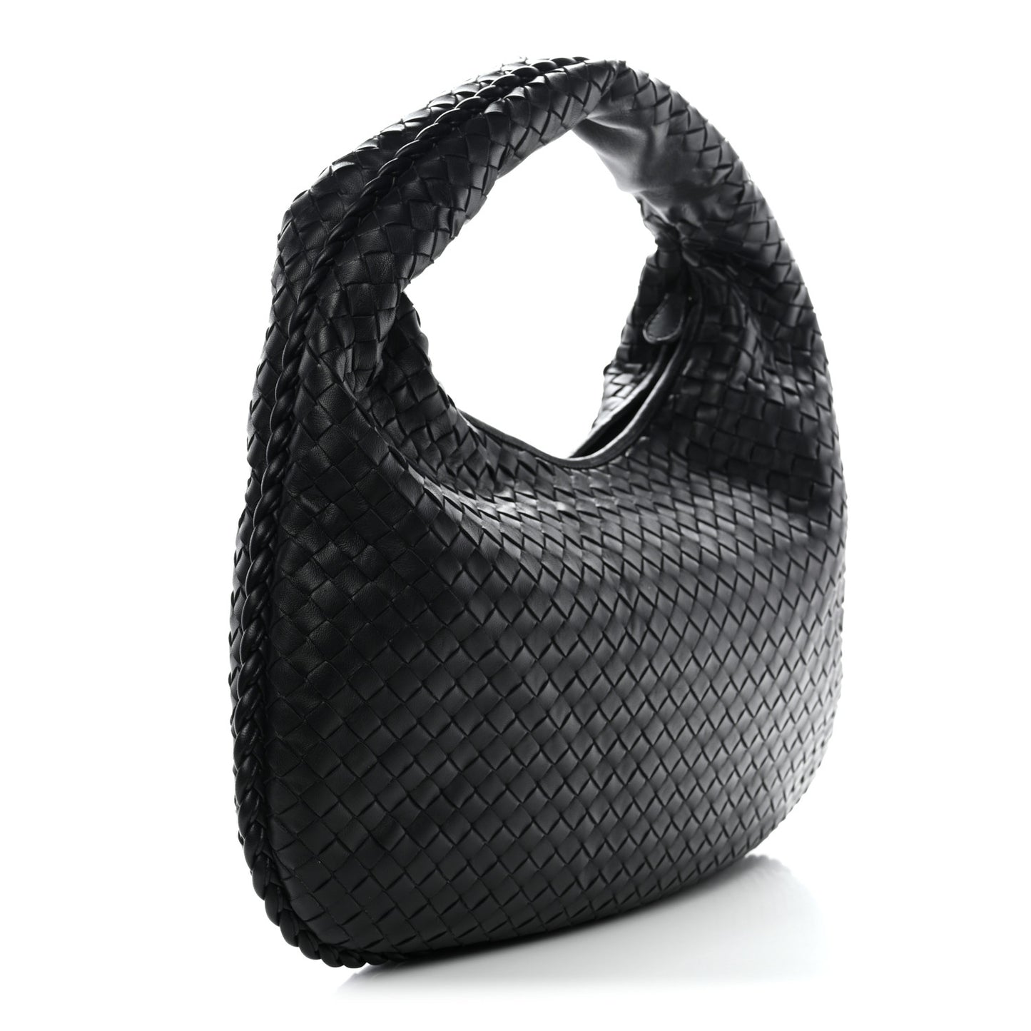 Nappa Intrecciato Medium Veneta Hobo Black