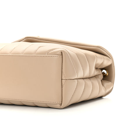 Saint Laurent Calfskin Y Quilted Monogram Small Loulou Chain Satchel Dark Beige 8 of 9