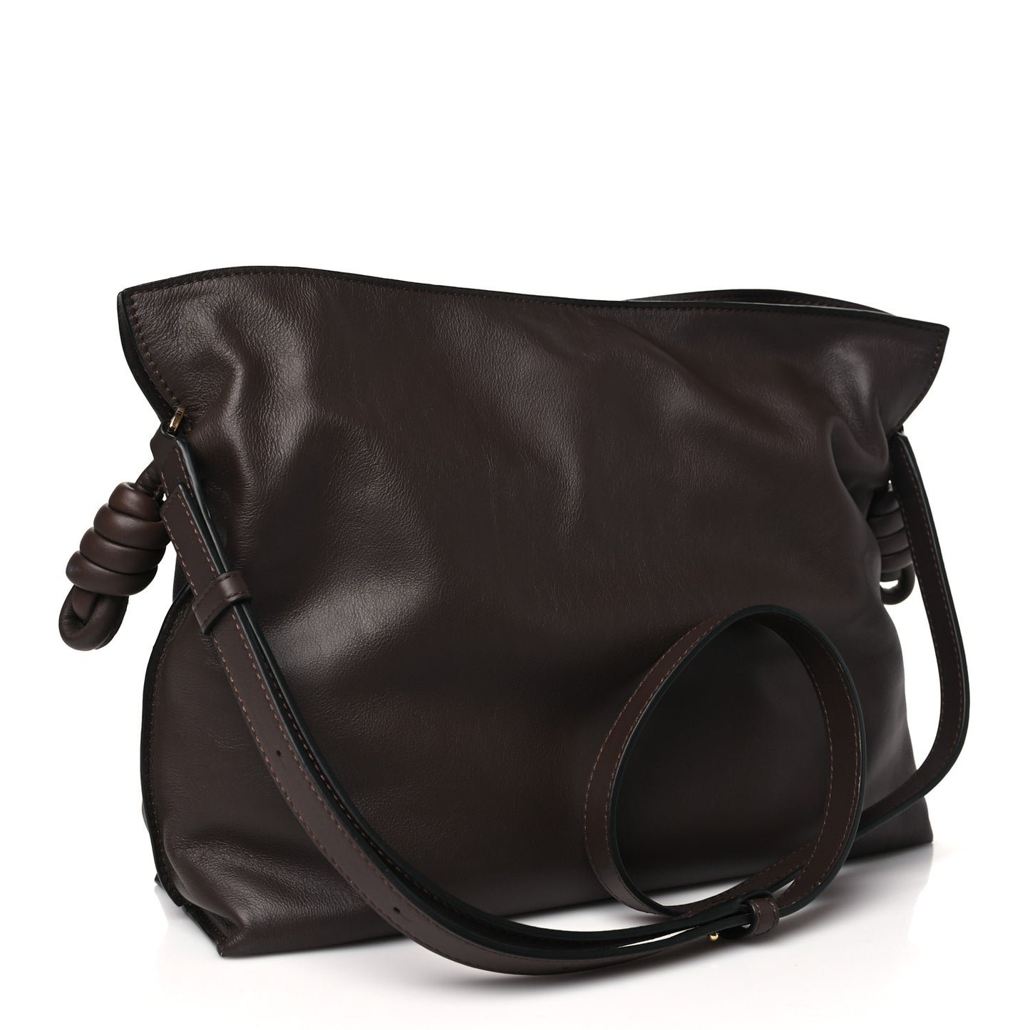 Nappa Medium Flamenco Knot Bag Chocolate