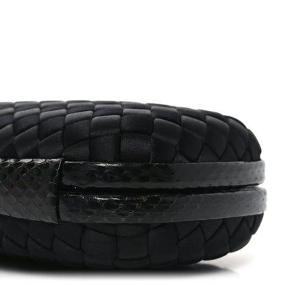 Bottega Veneta Satin Intreccio Impero Ayers Knot Clutch Black 8 of 8