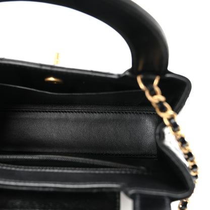 Chanel Shiny Aged Calfskin Quilted Nano Kelly Shopper Black 5 of 10