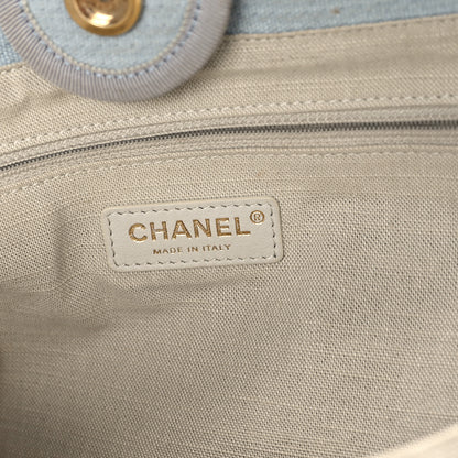 Chanel Mixed Fibers Small Deauville Tote Light Blue 8 of 13