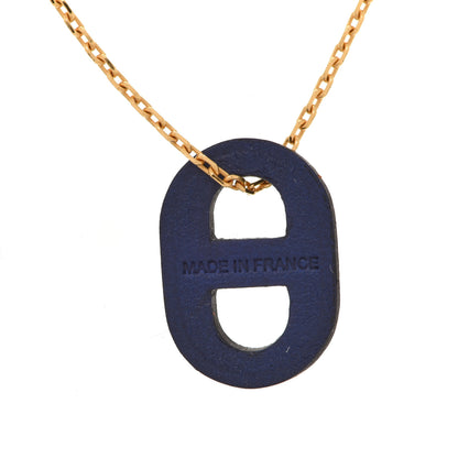 Hermes Swift O'Maillon Pendant Necklace Bleu Nuit 6 of 7