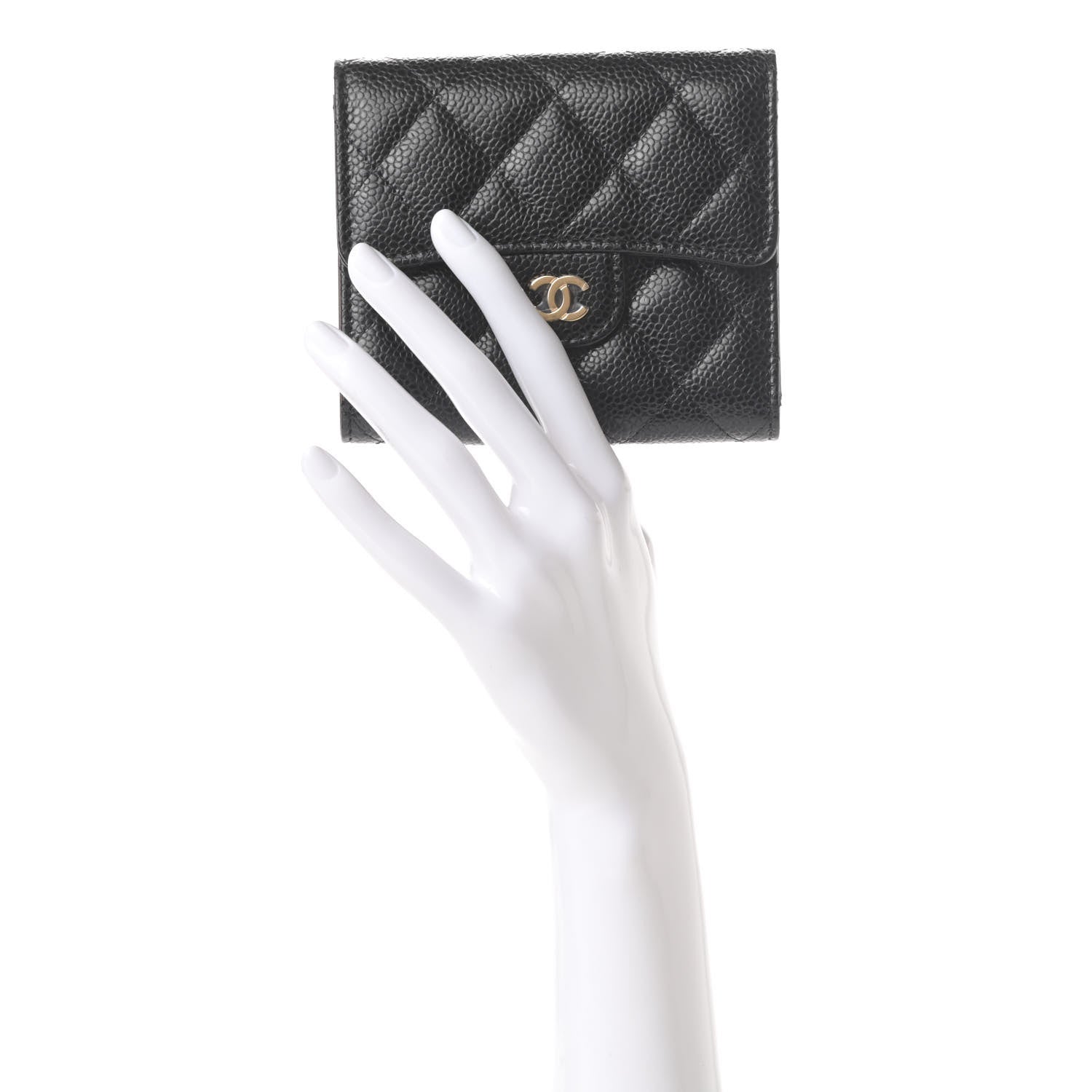 Chanel Caviar Quilted Compact Flap Wallet Black 2 of 9