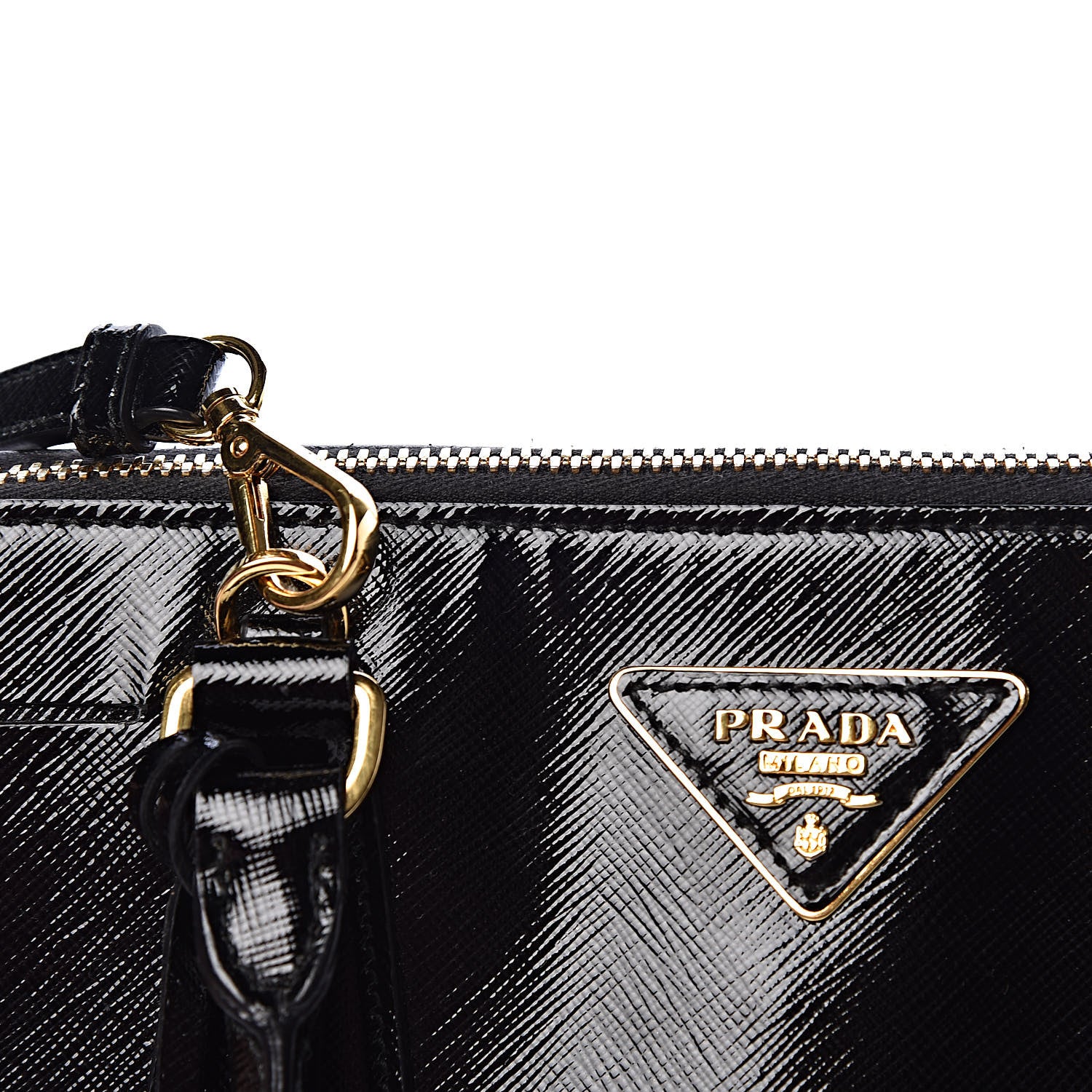 Prada Saffiano Vernice Medium Promenade Tote Black 8 of 11