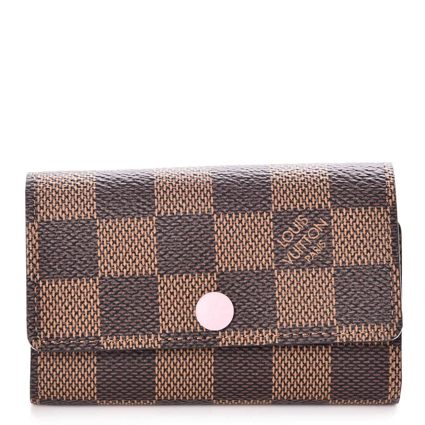 Damier Ebene Multicles 6 Key Holder Rose Ballerine