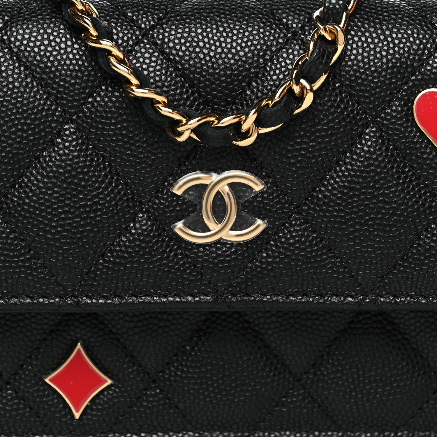 Chanel Caviar Quilted Enamel Coco Casino Flap Phone Holder With Chain Black 10 of 12