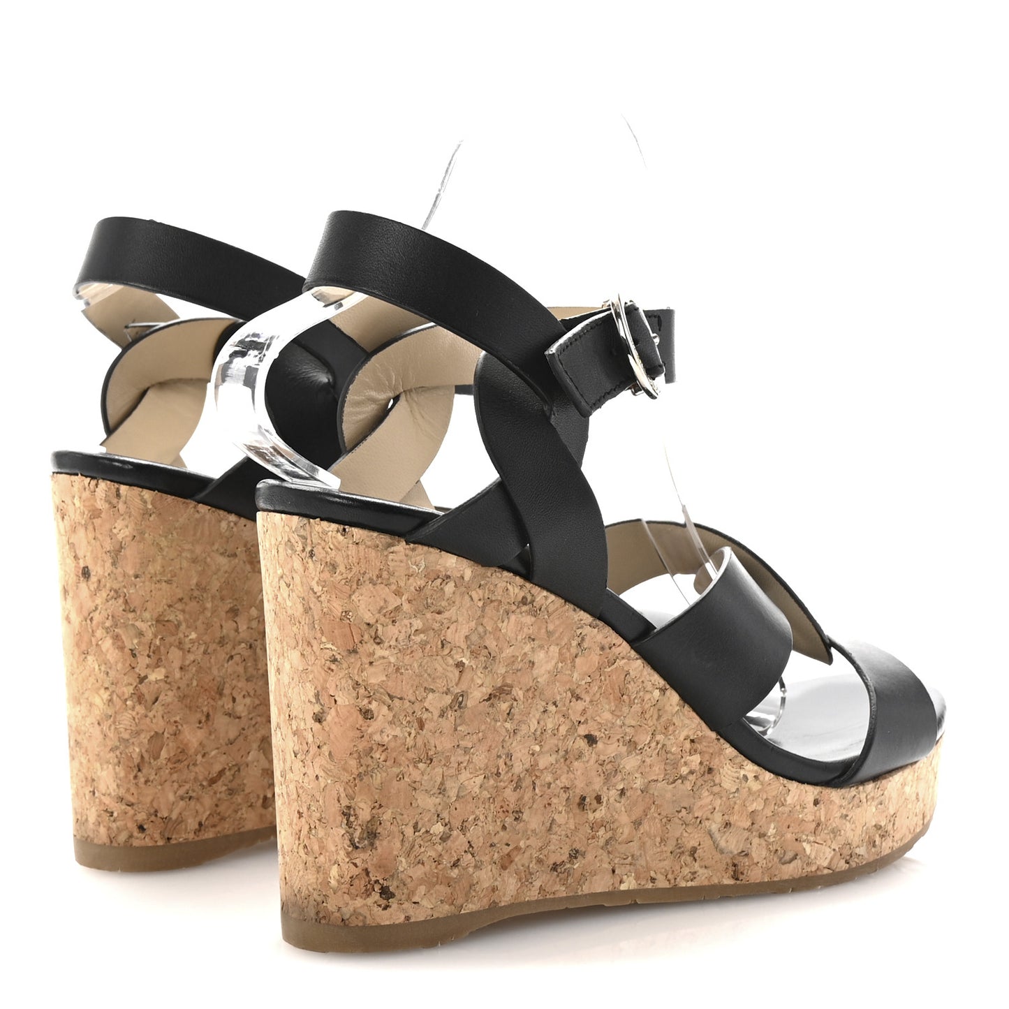 Vachetta Cork Aleili 100 Wedge Sandals 40 Black