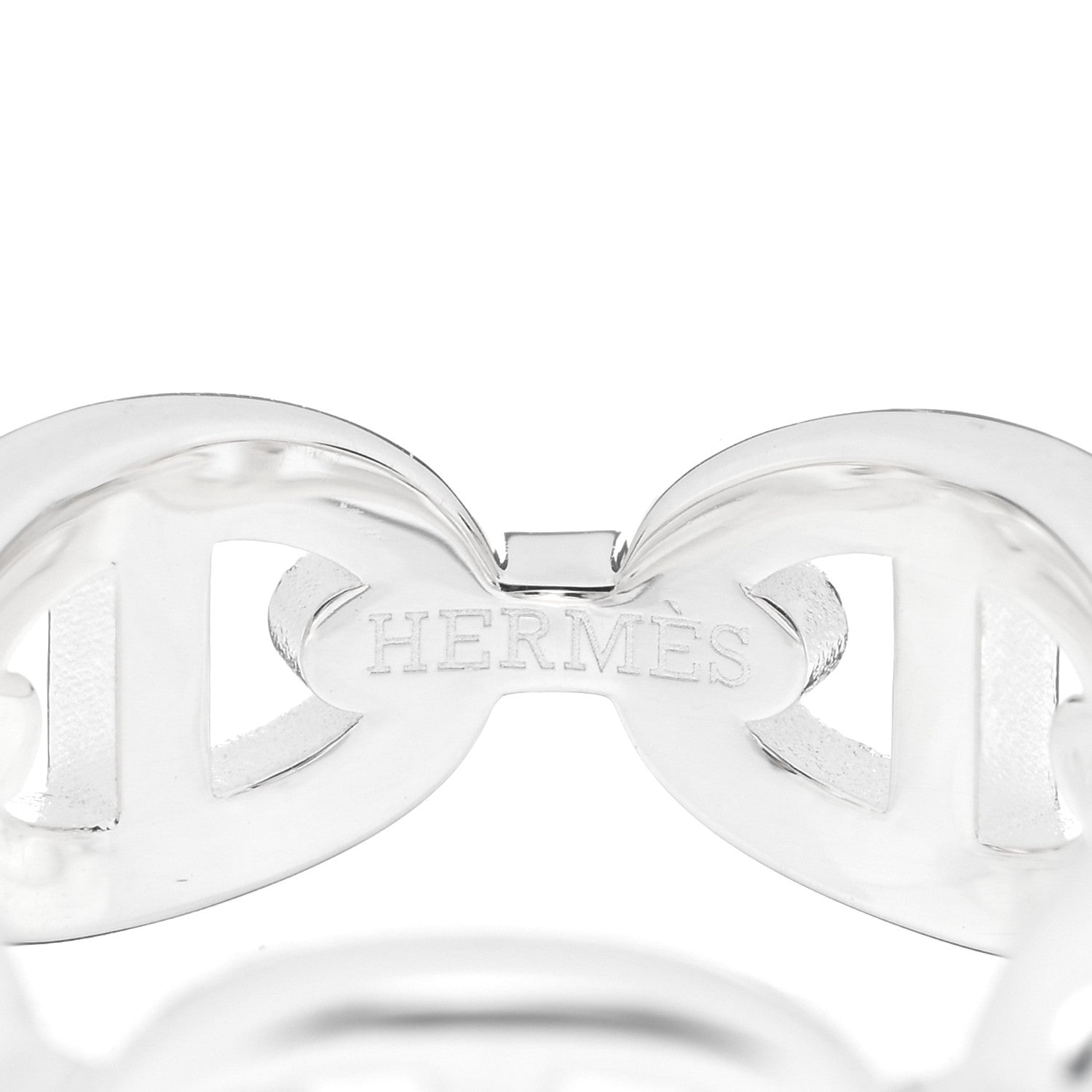 Hermes Sterling Silver PM Chaine d'Ancre Enchainee Band Ring 53 6.5 4 of 5