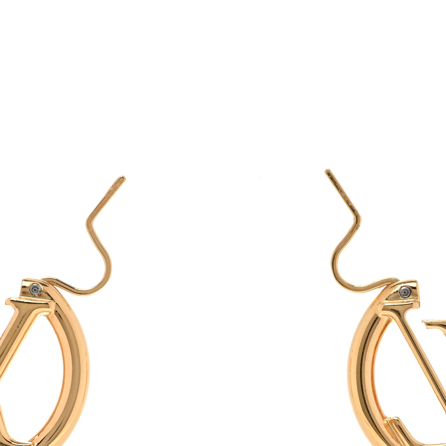 Louis Vuitton Metal Small Louise Hoop Earrings Gold 3 of 4
