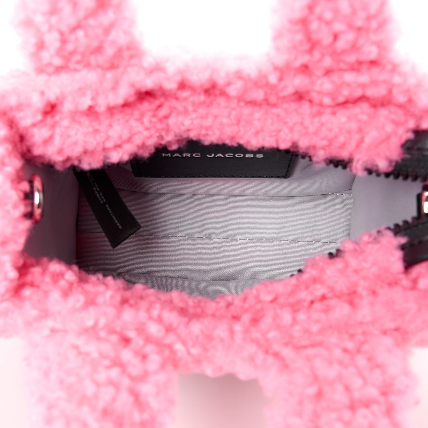 Polyester Cotton Mini The Teddy Traveler Tote Bag Fluffy Pink