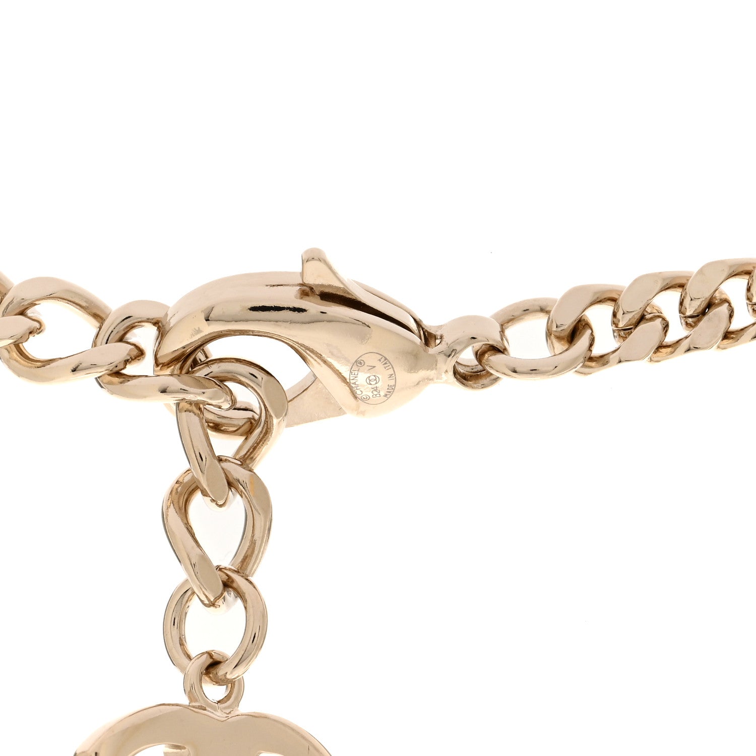 Chanel Crystal Chain Link CC Choker Gold Silver 5 of 6