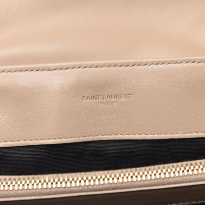 Saint Laurent Calfskin Y Quilted Monogram Medium Loulou Chain Satchel Nude Powder 9 of 11