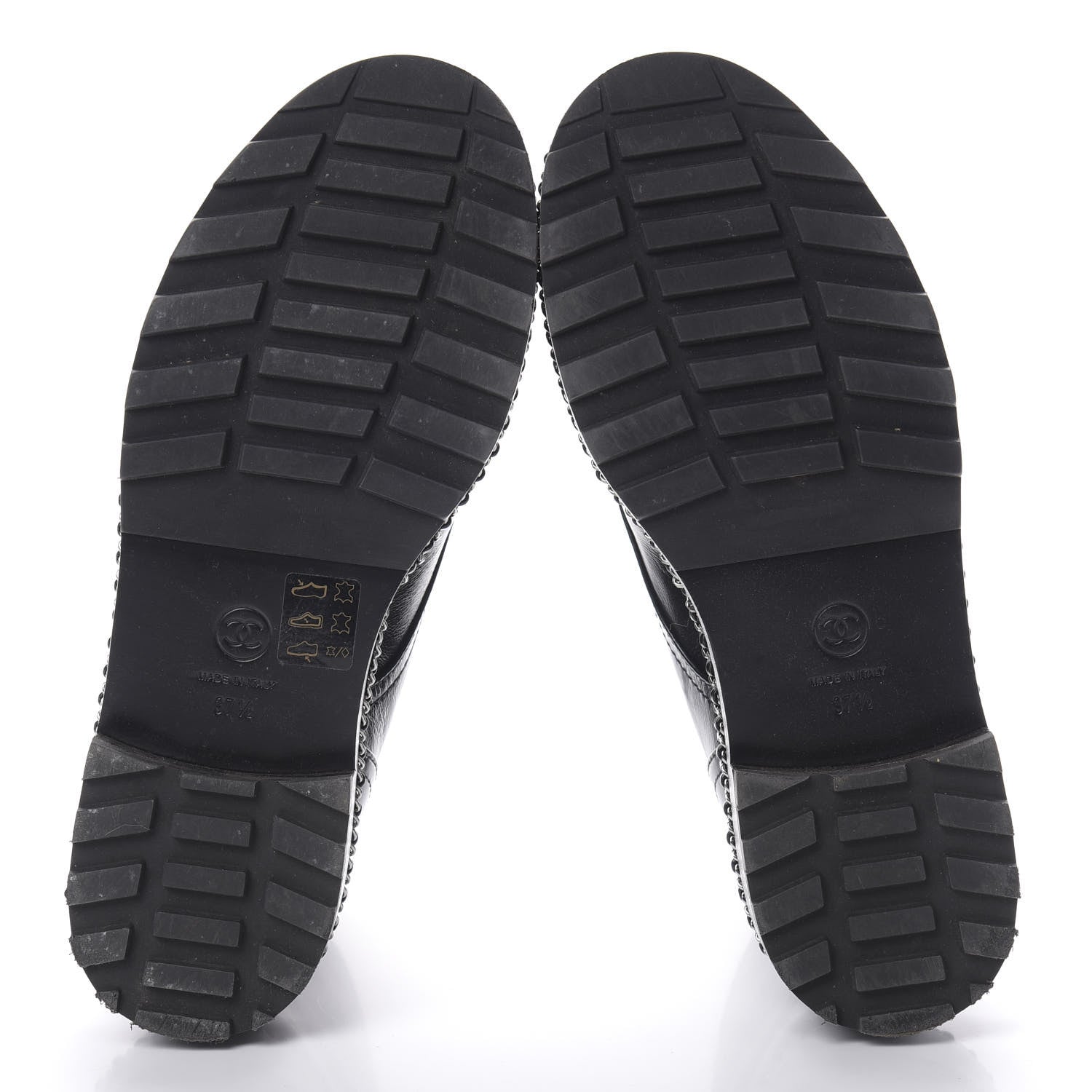 Chanel Crackled Calfskin Velvet Pearl Combat Short Boots 37.5 Black 4 of 8