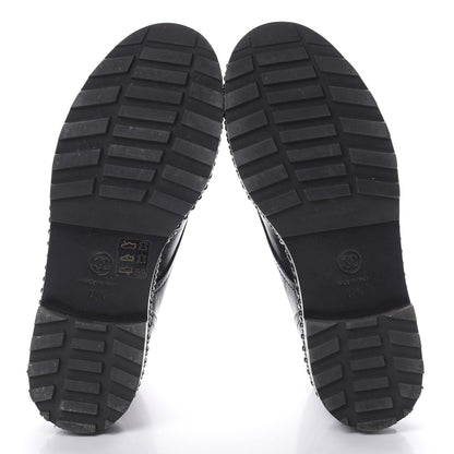 Chanel Crackled Calfskin Velvet Pearl Combat Short Boots 37.5 Black 4 of 8