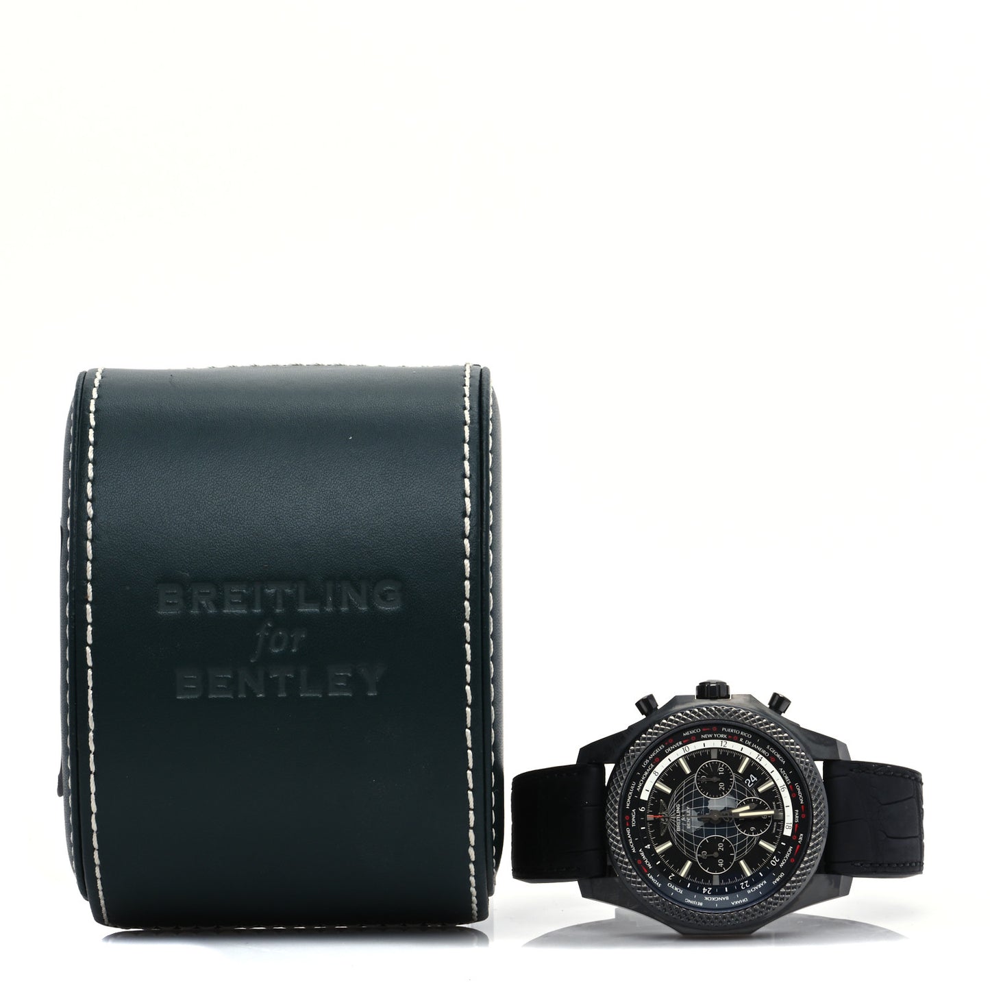 Stainless Steel Rubber 49mm Bentley B05 Unitime Chronograph Automatic Watch Black MB0521