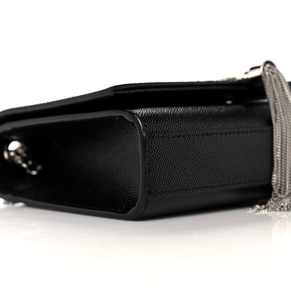 Saint Laurent Grain De Poudre Small Classic Monogram Kate Tassel Satchel Black 8 of 9