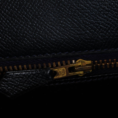 Hermes Courchevel Kelly Retourne 35 Bleu Marine 13 of 27