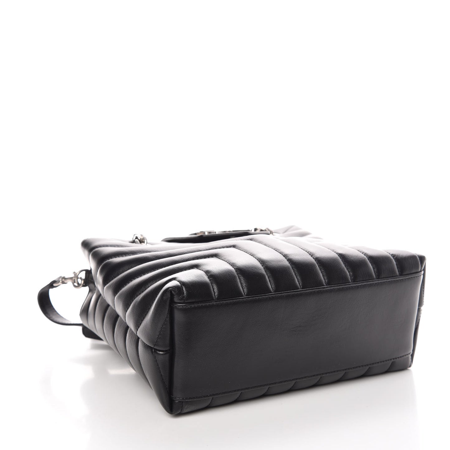Calfskin Y Quilted Monogram Small Loulou Shopper Black