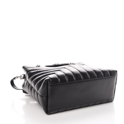 Saint Laurent Calfskin Y Quilted Monogram Small Loulou Shopper Black 4 of 9