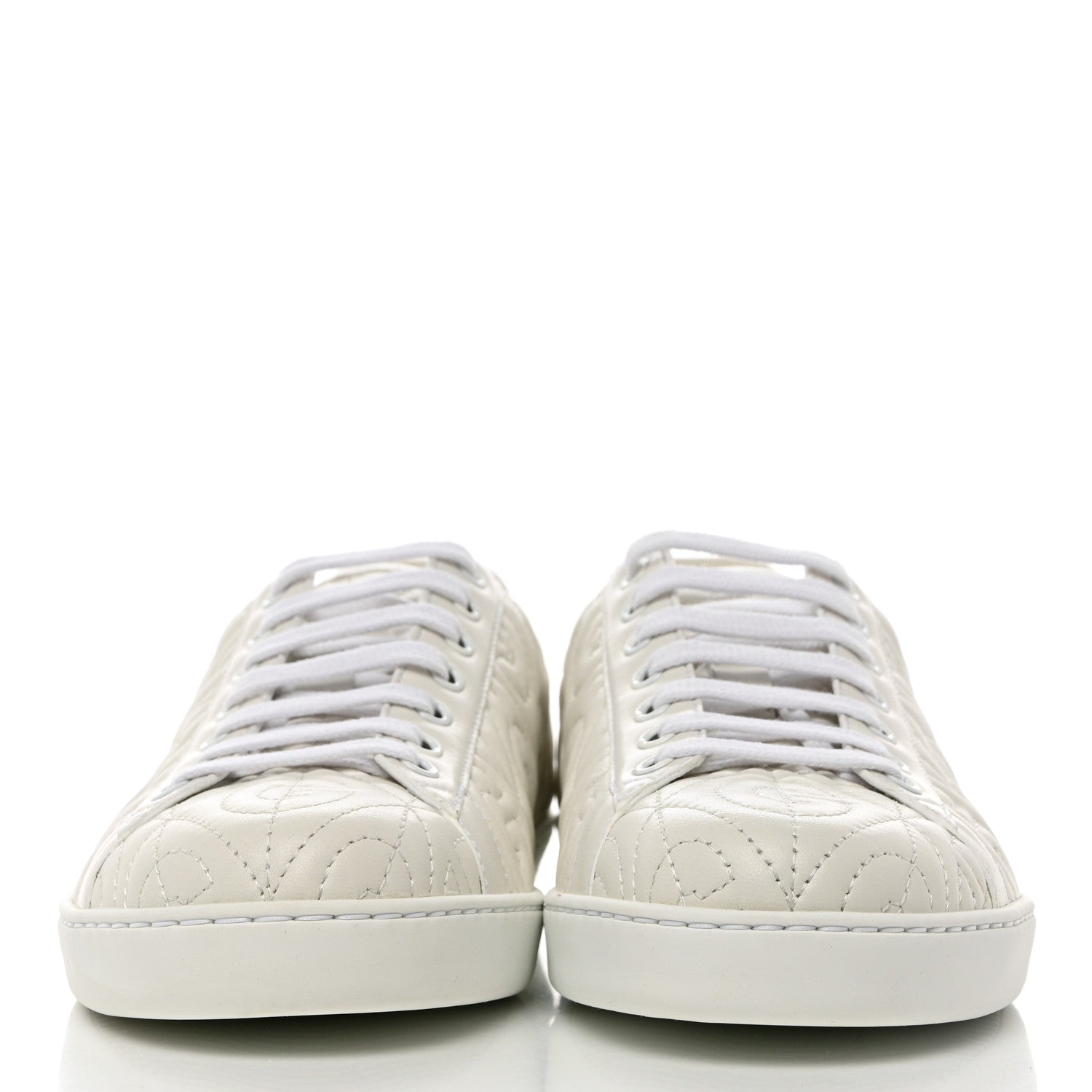 Gucci Nappa G Rhombus Mens Ace Sneakers Great 6.5 White Green 2 of 9