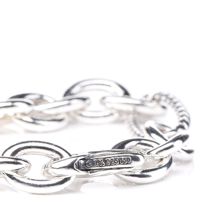 David Yurman Sterling Silver 18K Yellow Gold Figaro Link Bracelet 5 of 5