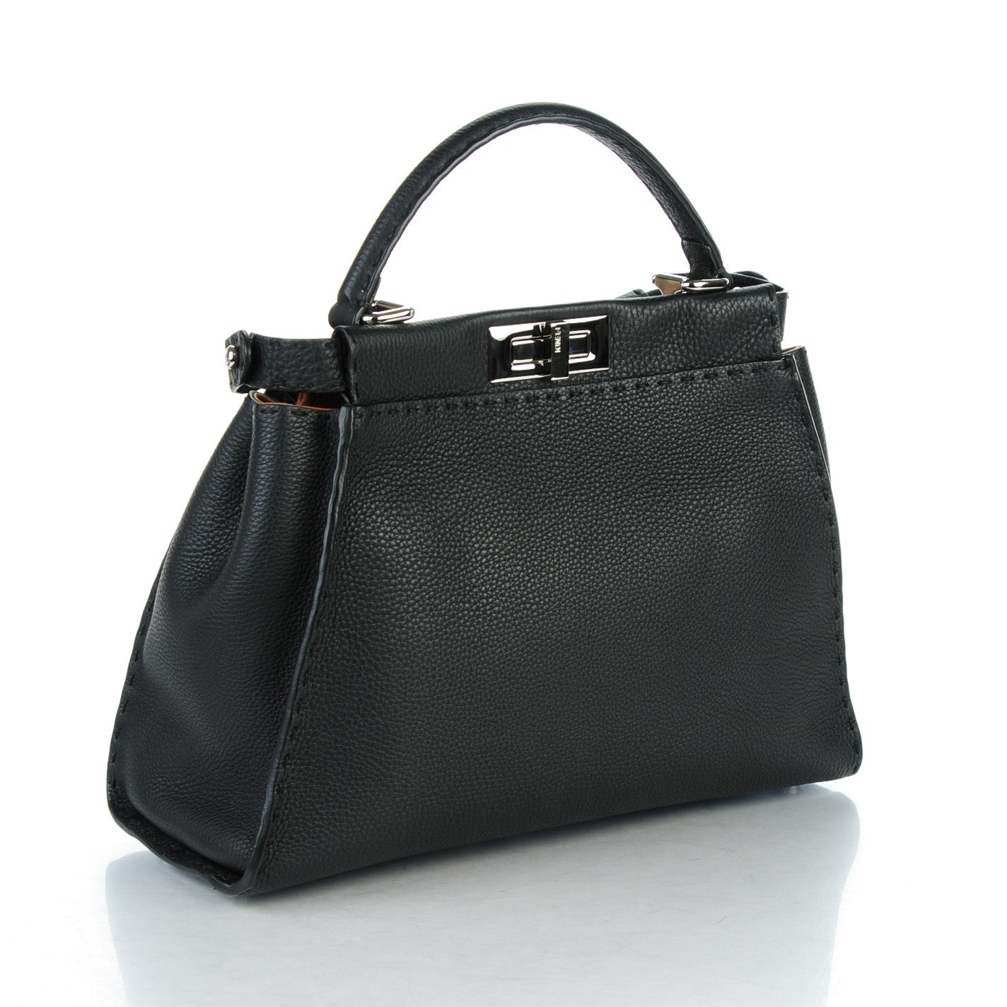 Cuoio Romano Selleria Bi-Color Medium Peekaboo Iconic Satchel Black Mou