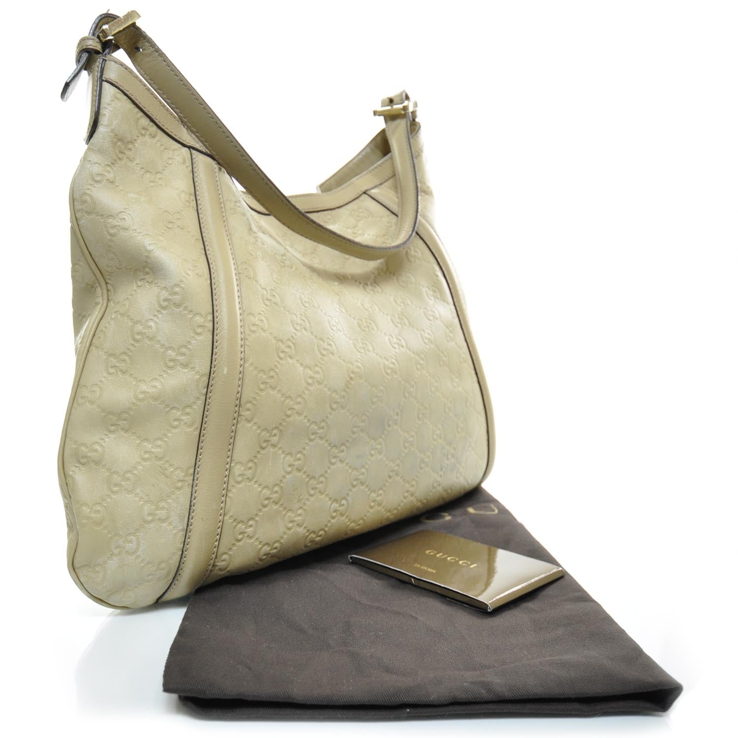 Gucci Guccissima Britt Shoulder Bag Beige 2 of 10