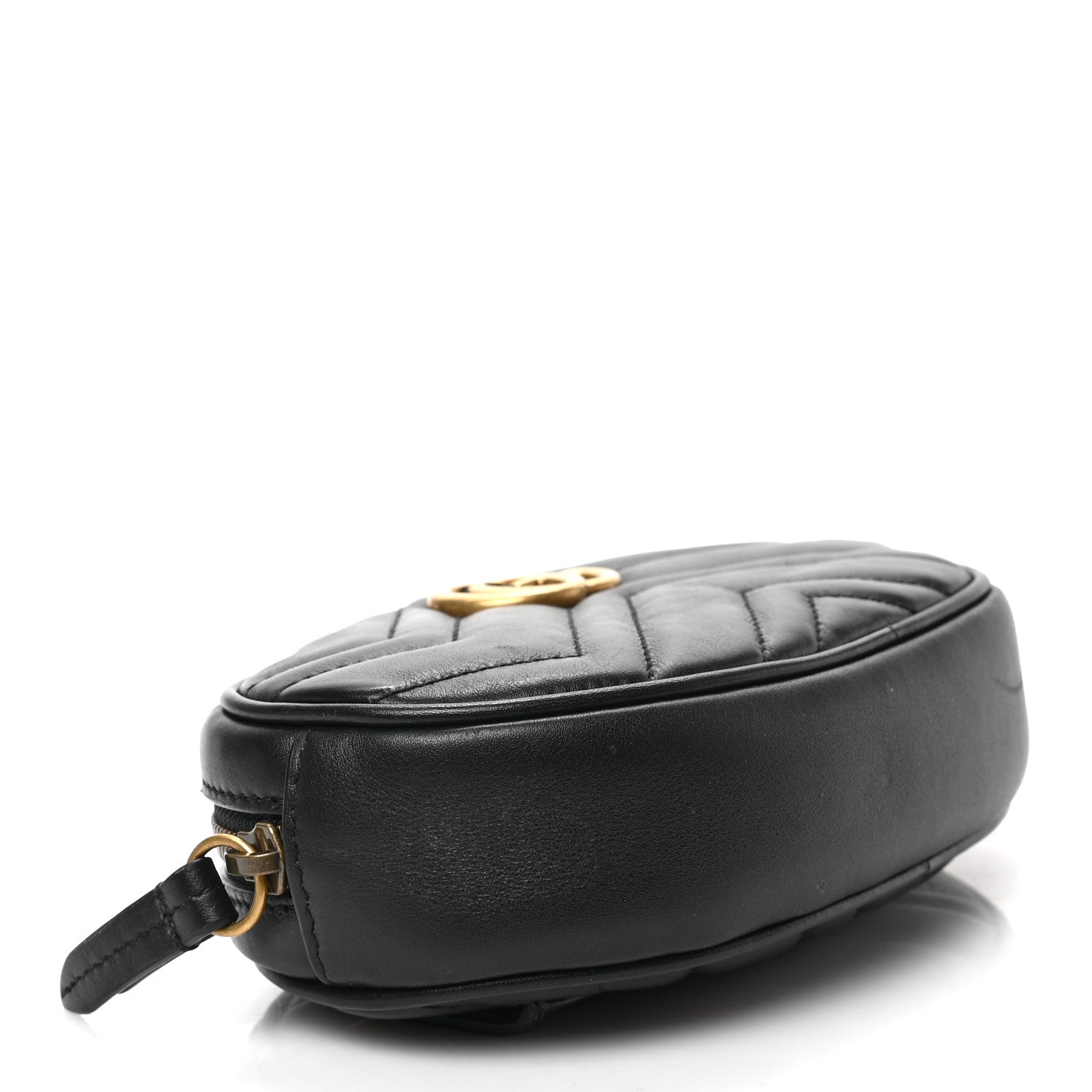 Gucci Calfskin Matelasse GG Marmont Belt Bag 75 30 Black 4 of 8