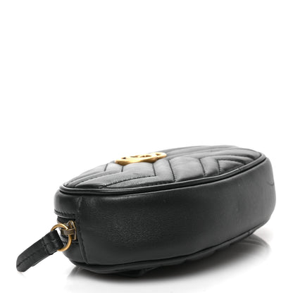 Gucci Calfskin Matelasse GG Marmont Belt Bag 75 30 Black 4 of 8