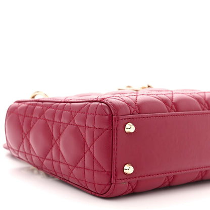 Christian Dior Lambskin Cannage Mini Lady Dior Red 9 of 10