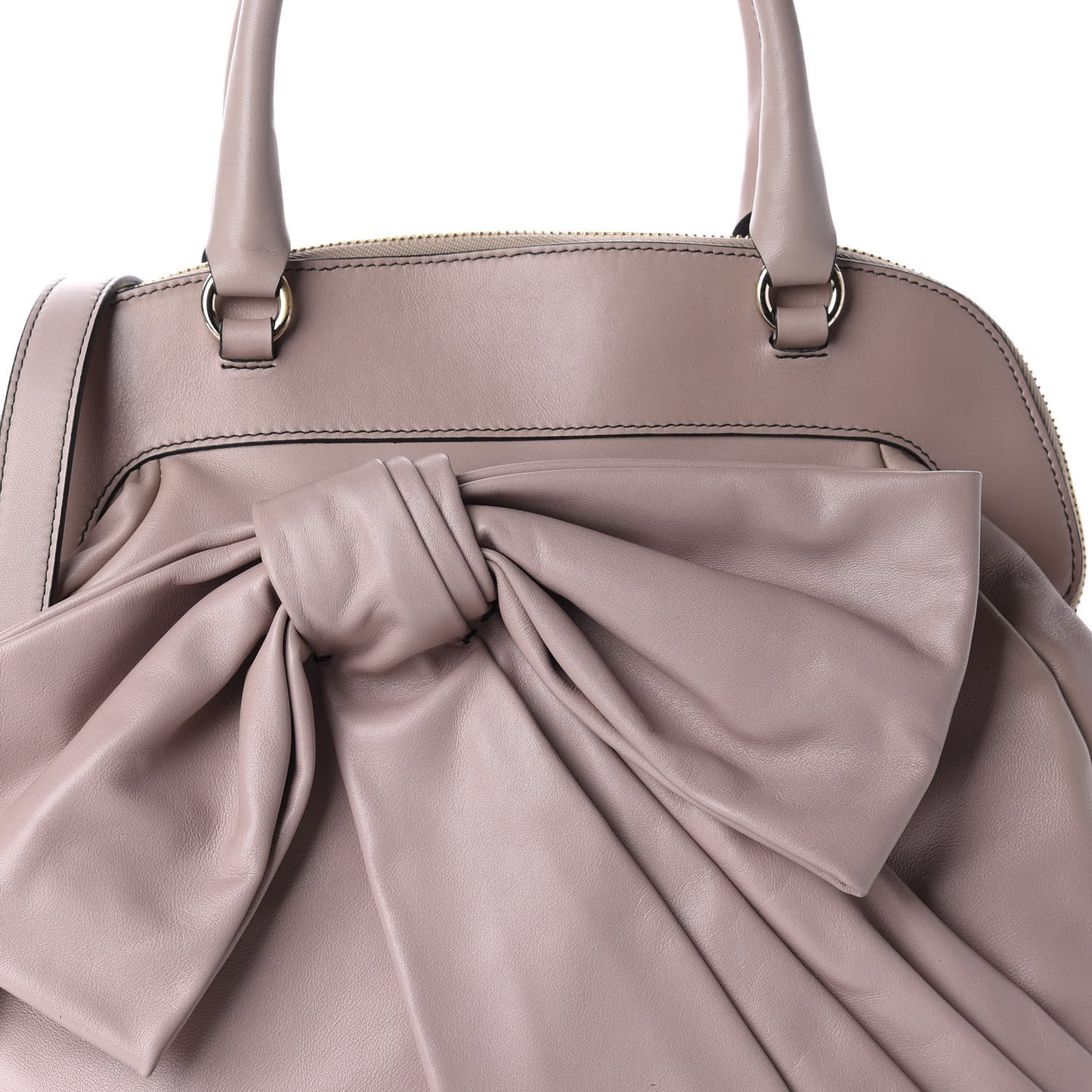 Nappa Bow Dome Tote Blush Nude
