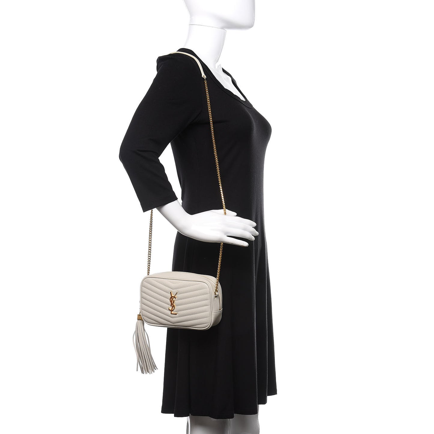 Grain De Poudre Matelasse Monogram Mini Lou Camera Bag Crema Soft