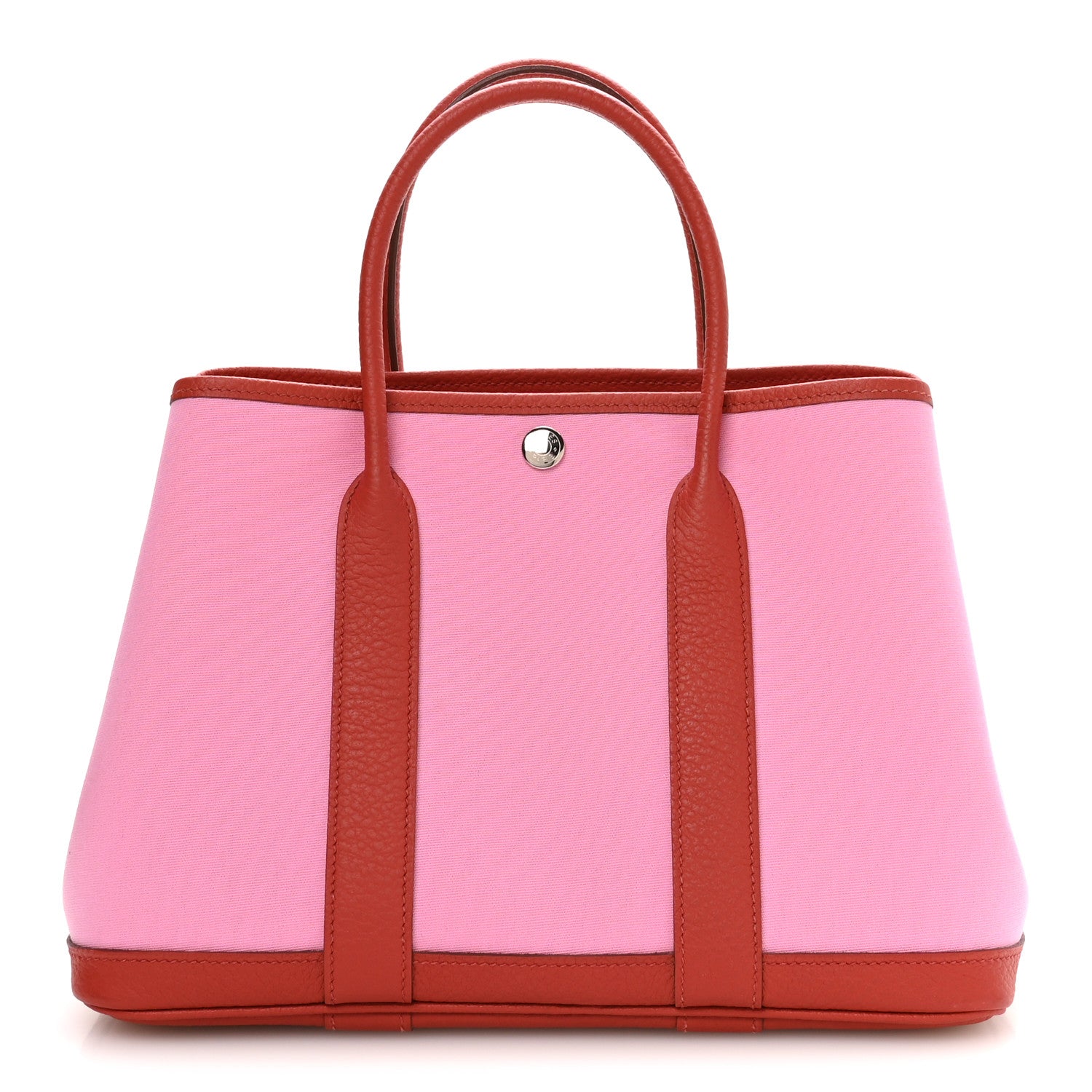 Hermes Toile Militaire Vache Country Garden Party Tote 30 Bubblegum Rouge Duchesse 1 of 11