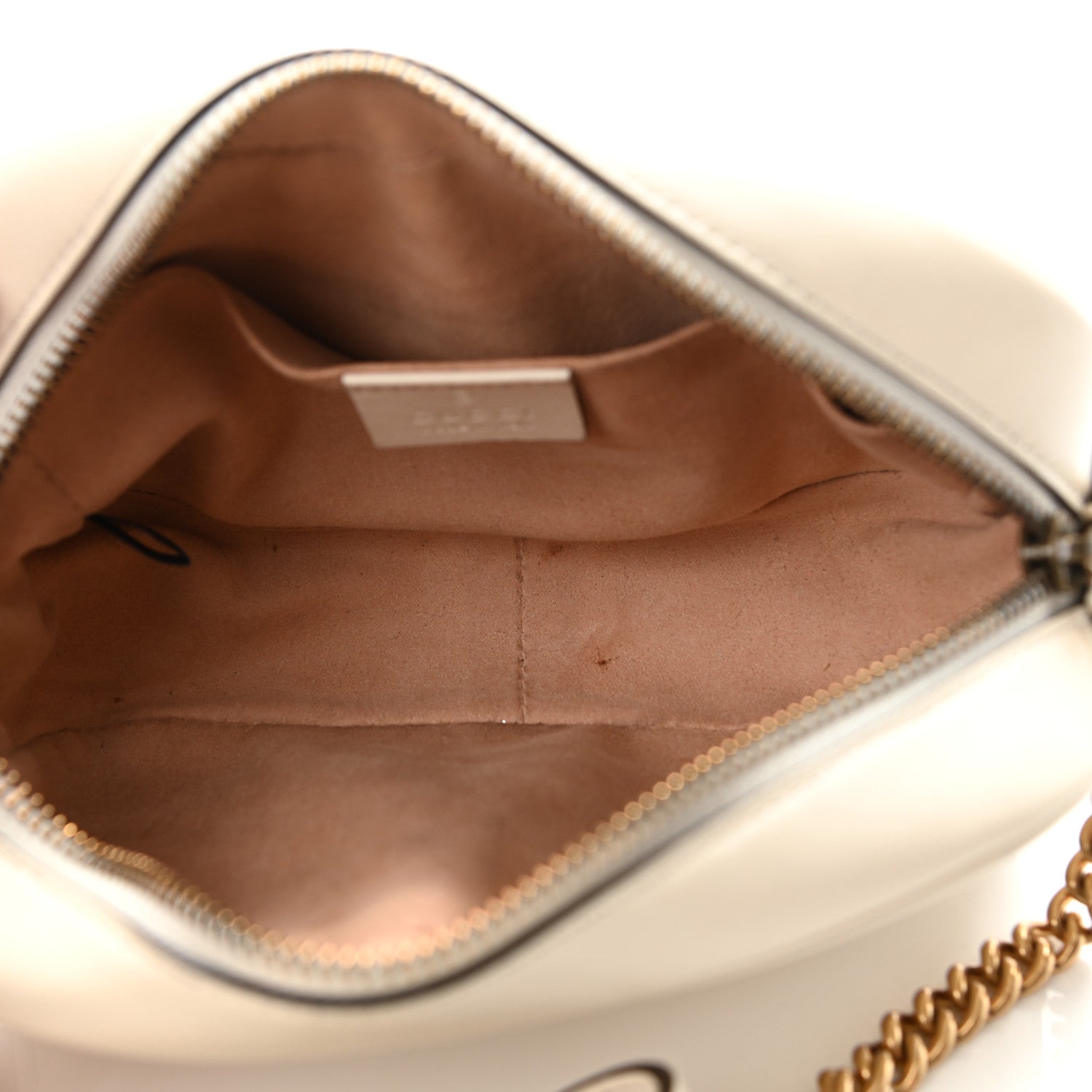 Gucci Calfskin Matelasse Mini GG Marmont Chain Shoulder Bag White 5 of 19