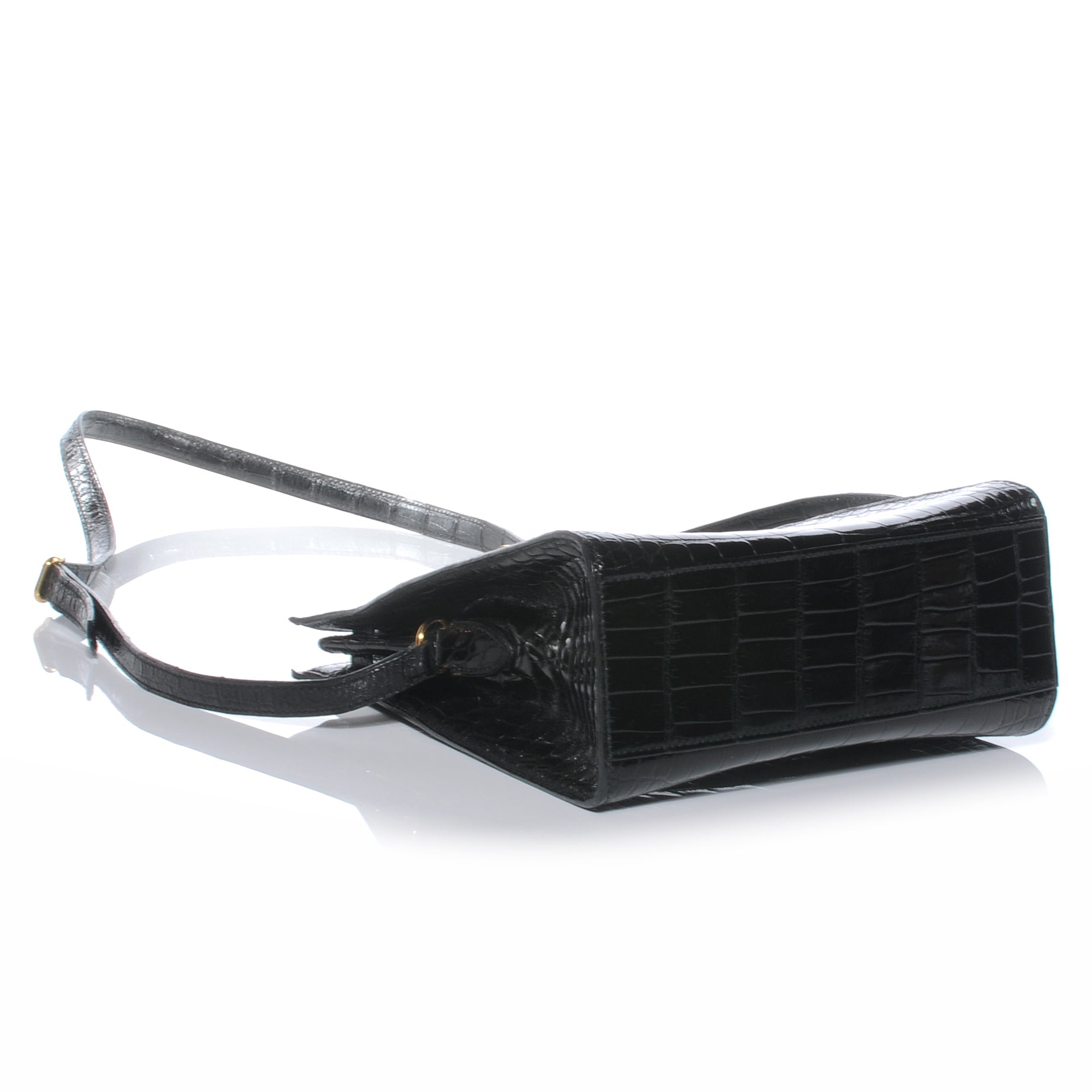 Hermes Shiny Alligator Kelly Sport PM Bag Black 4 of 8