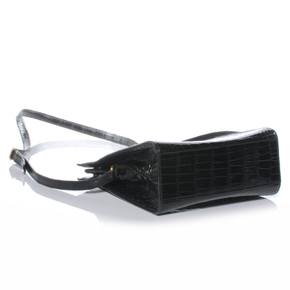 Hermes Shiny Alligator Kelly Sport PM Bag Black 4 of 8